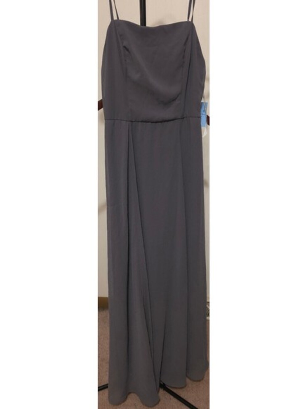 David's Bridal pewter long dress
